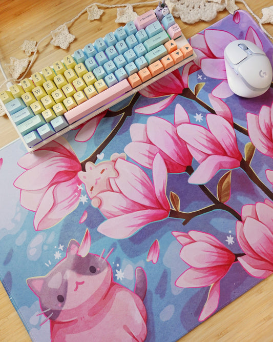 Magnolia Blooms Desk Mat