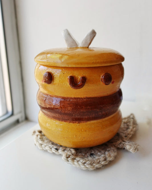 Handmade Ceramic Bee Jar