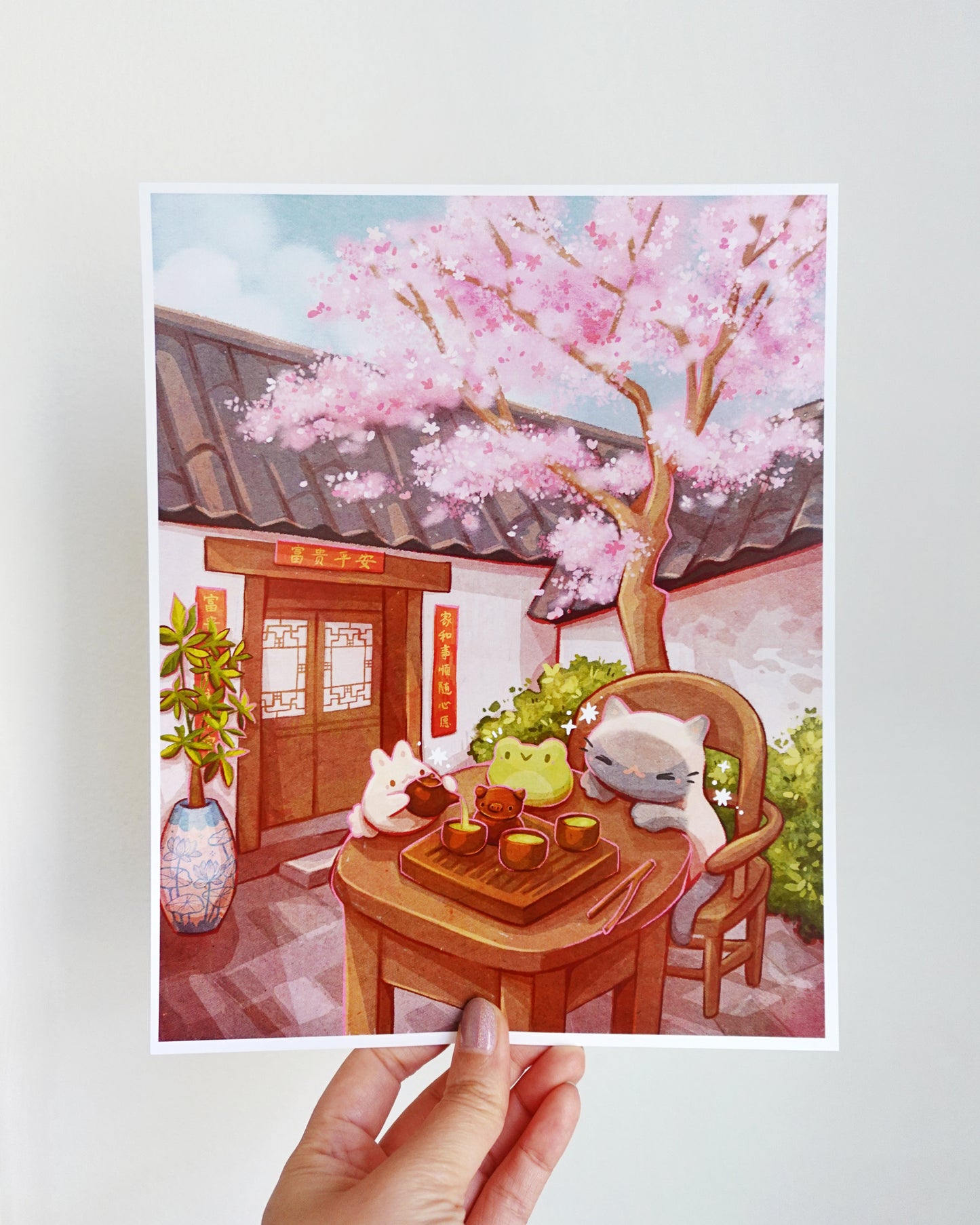 Spring Tea Garden Art Print