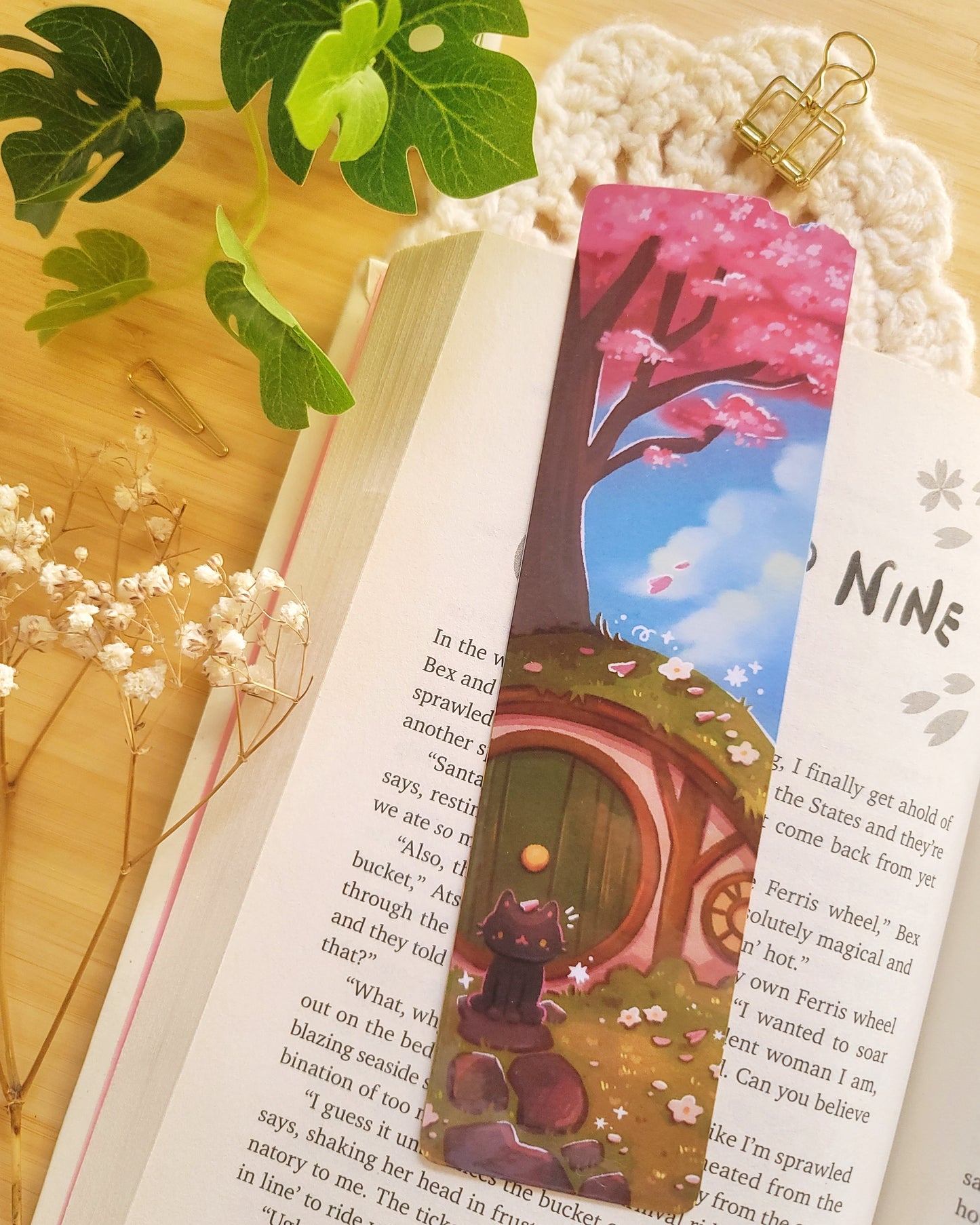 Springtime in Hobbiton Handmade Laminated Bookmark