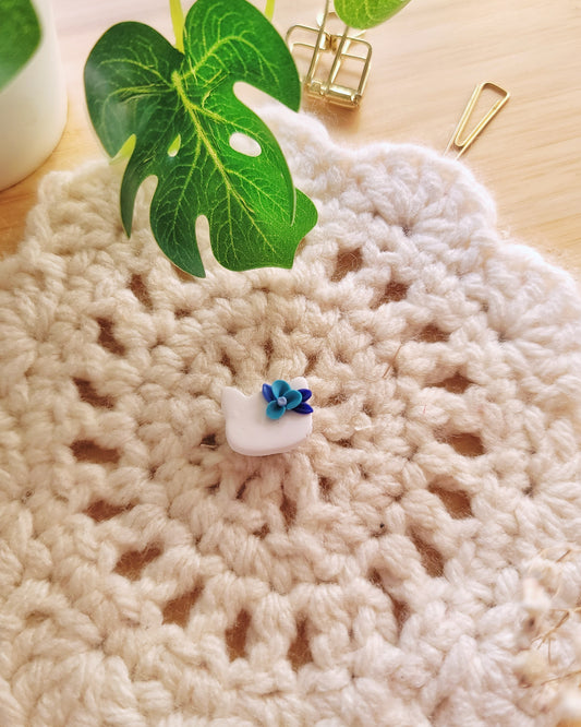 Tiny Porcelain Cat Handmade Clay Magnet
