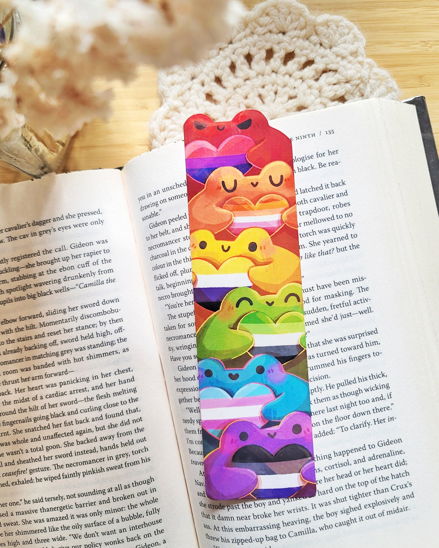 Pride Froggies Handmade Laminated Bookmark